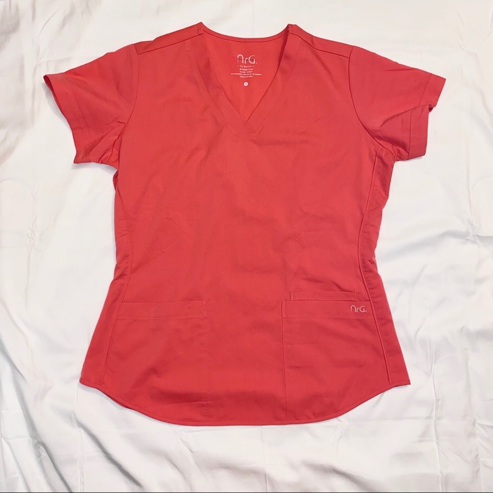 Nrg by Barco 3 Pocket scrub Top — Coral